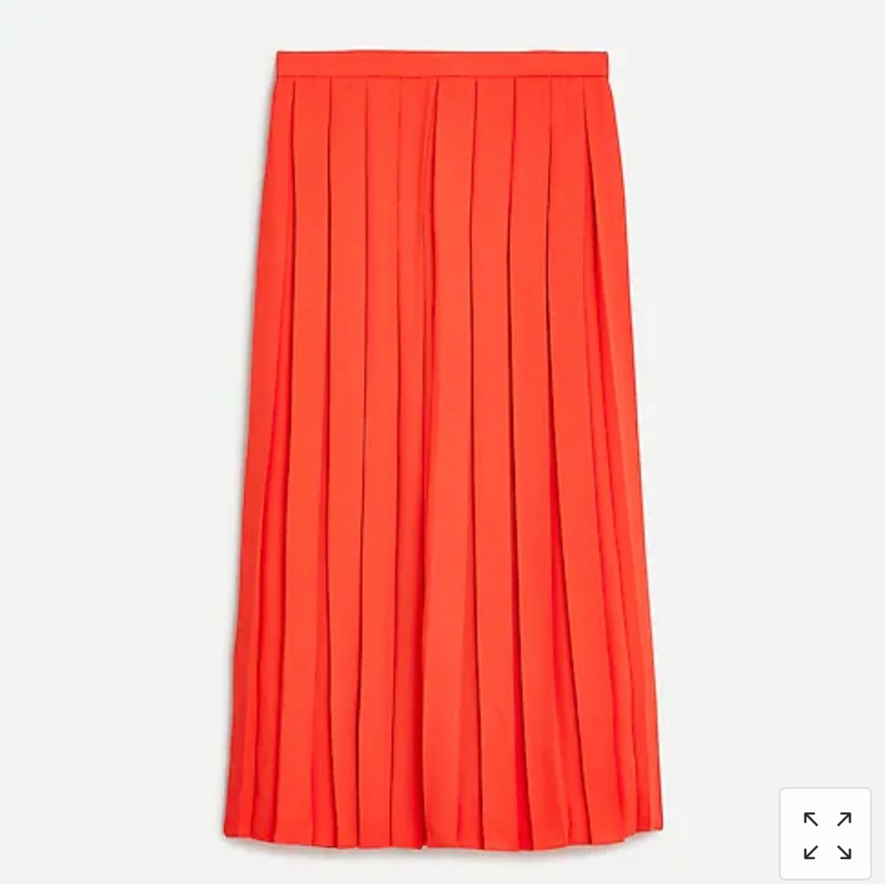 J. Crew orange pleated skirt large